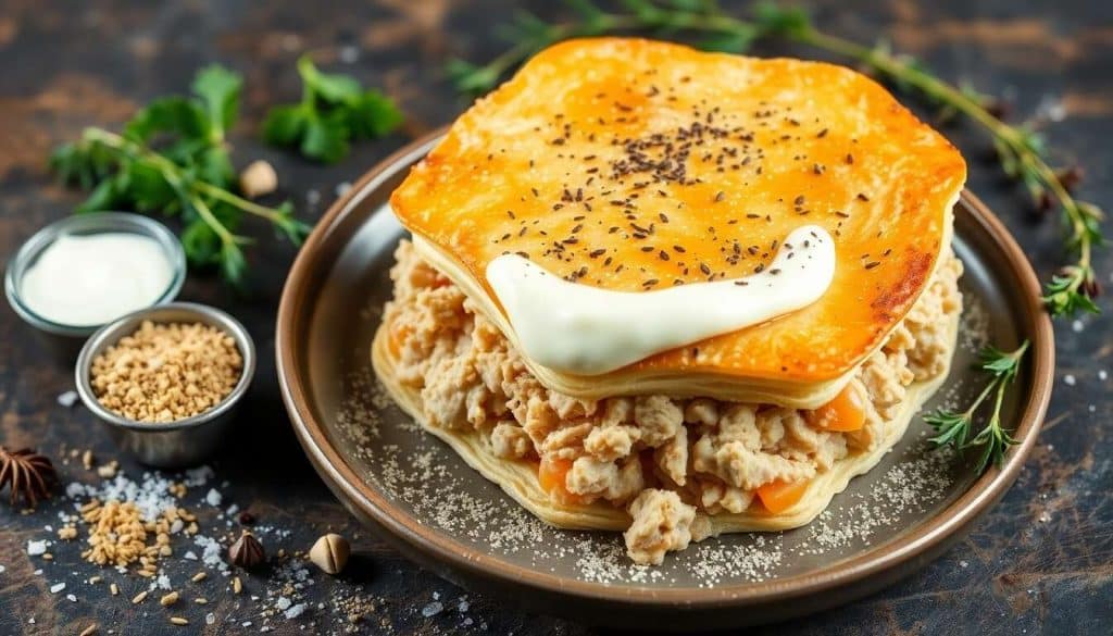 Mille-feuilles aux rillettes de poulet : une recette gourmande