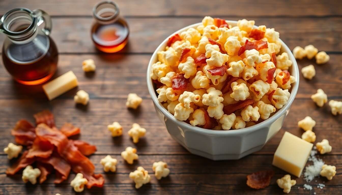 Pop-corn apéritif : bacon et sirop d'érable