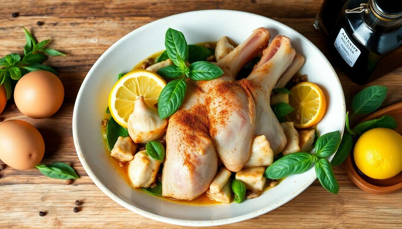 Salade de lapin au citron confit et basilic : recette gourmande