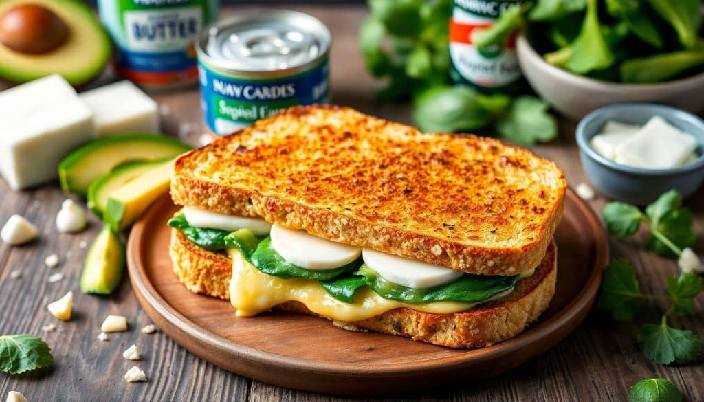 Croque-Monsieur Végétarien : avocat, mozzarella et Épinards