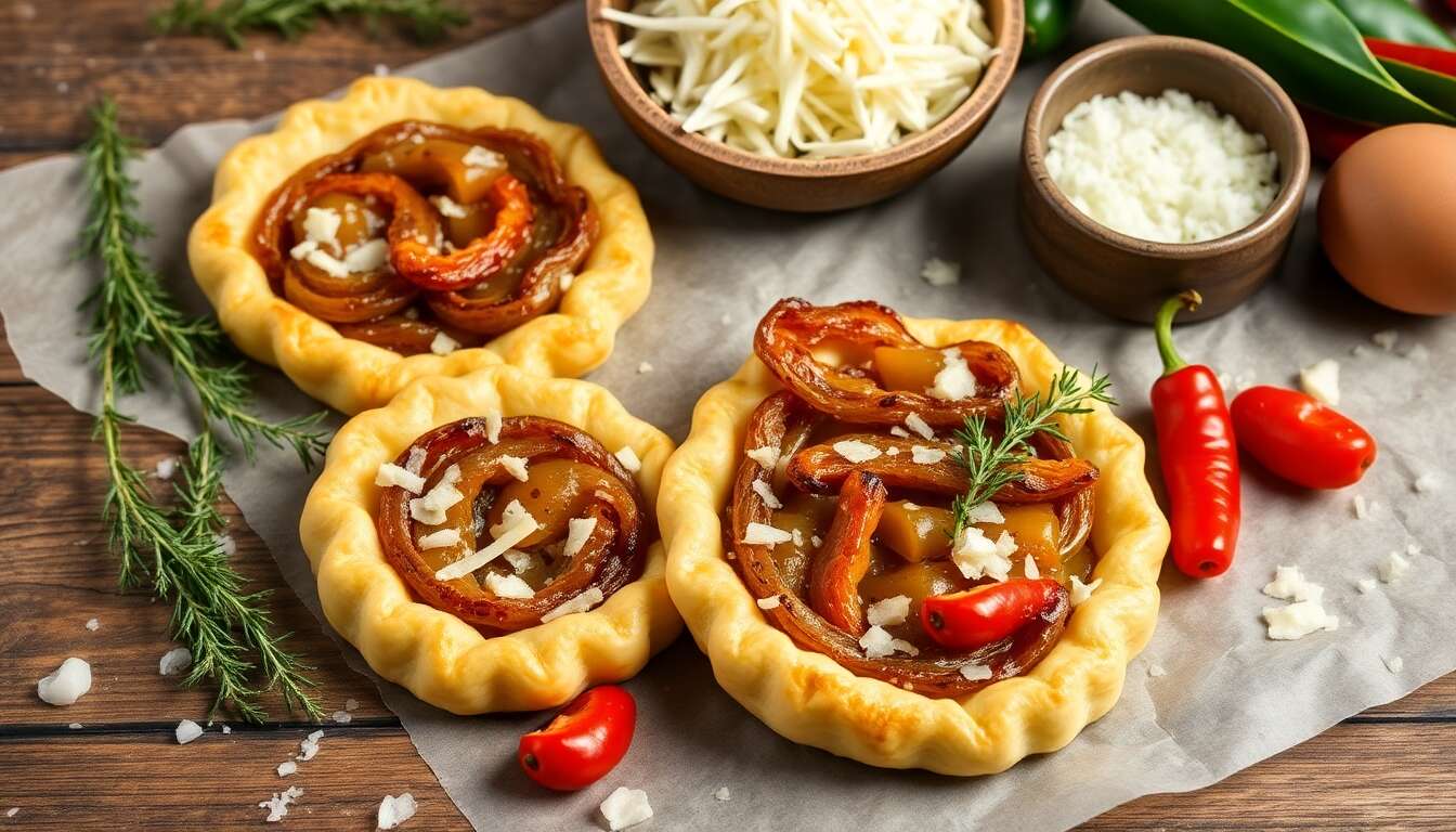 Tartelettes aux oignons et poivrons : recette savoureuse