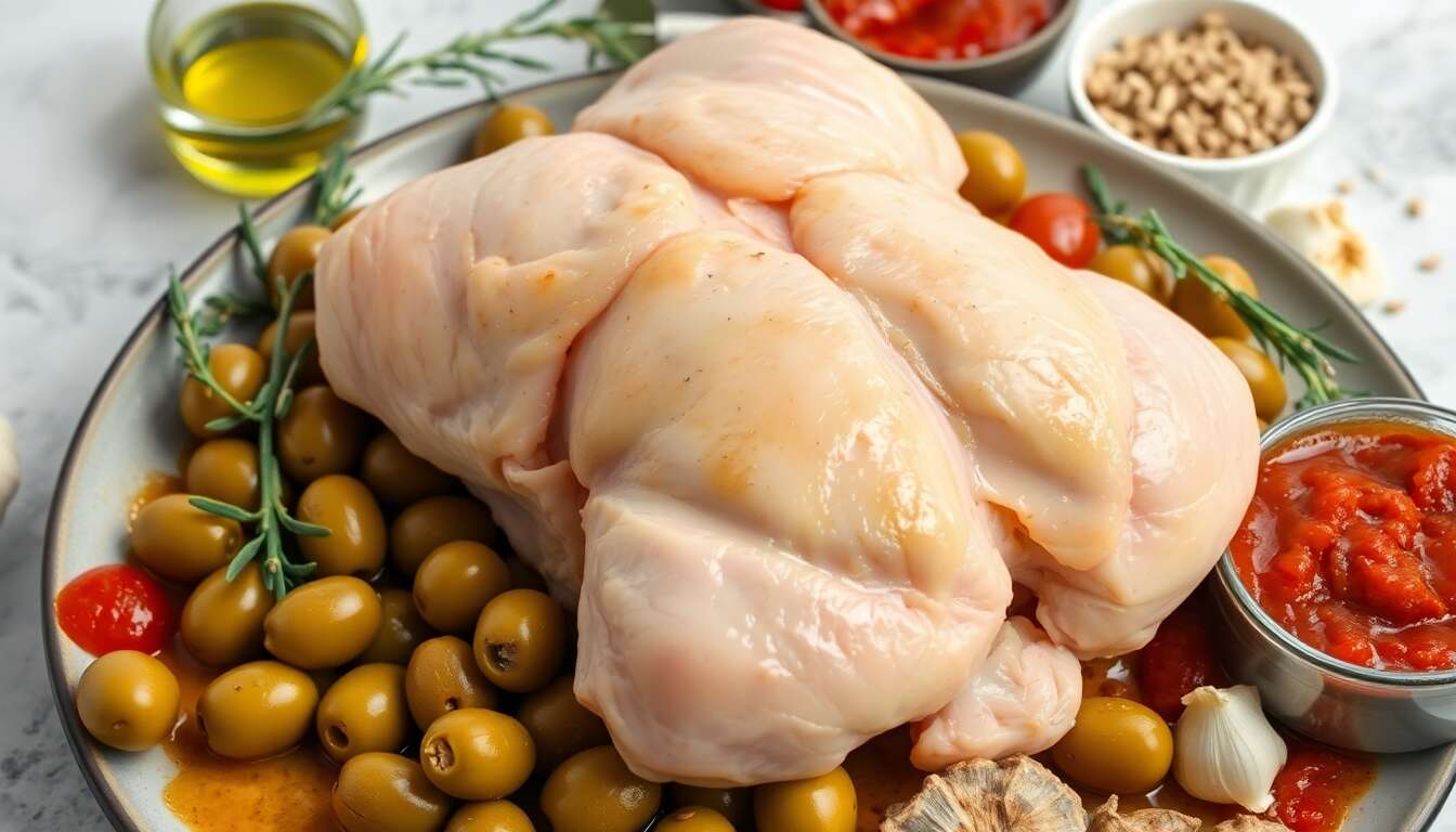 Recette savoureuse de poulet aux olives