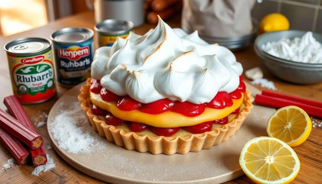 Tarte à la rhubarbe meringuée : recette gourmande et facile