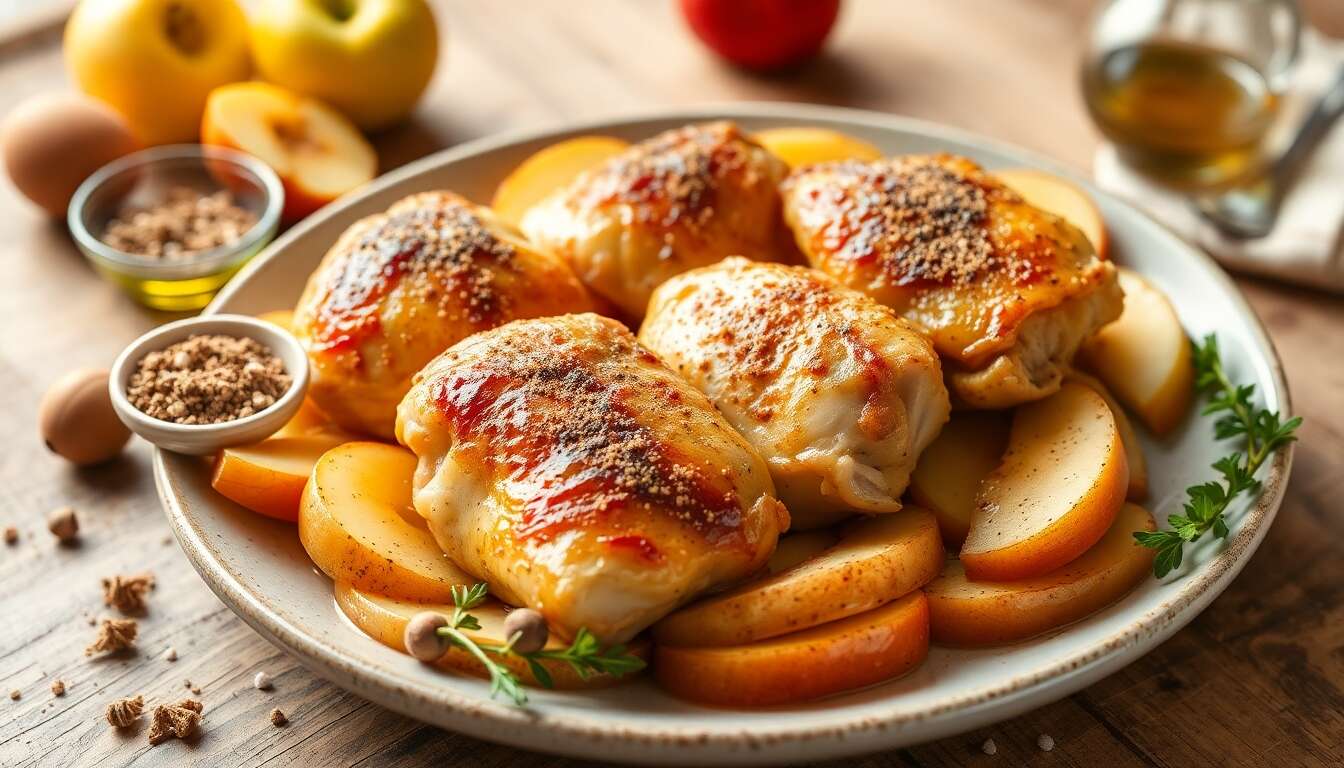 Cuisses de poulet aux pommes et cumin : recette savoureuse