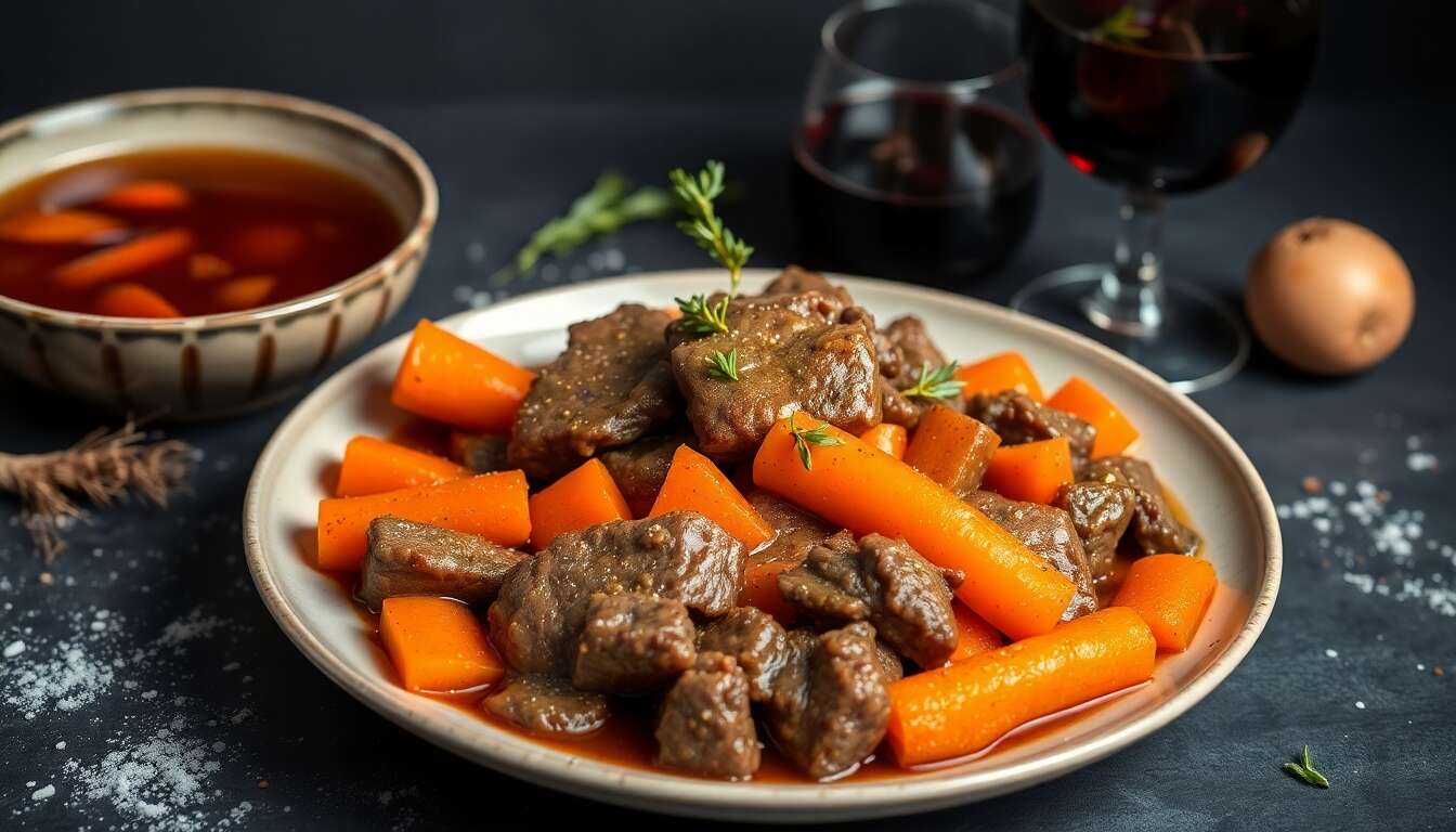 Bœuf braisé aux carottes de Lulu : recette savoureuse