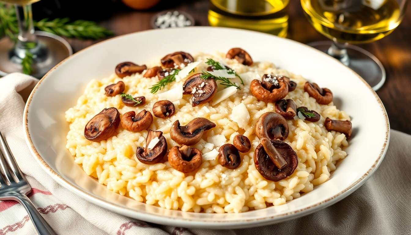 Risotto aux champignons : recette italienne savoureuse