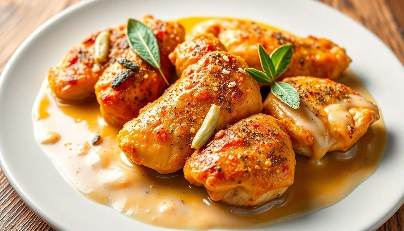 Fricassée de poulet à la sauge : recette gourmande