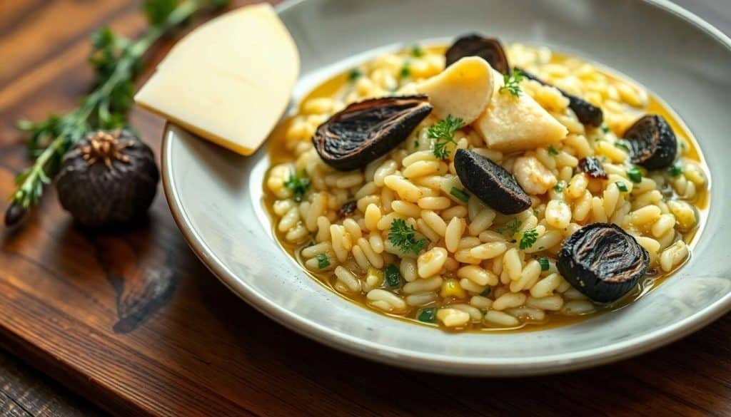 Risotto de céleri au fromage de brebis et truffe noire signé Cyril Lignac