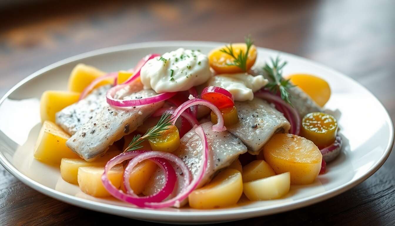 Recette de salade de harengs à la danoise