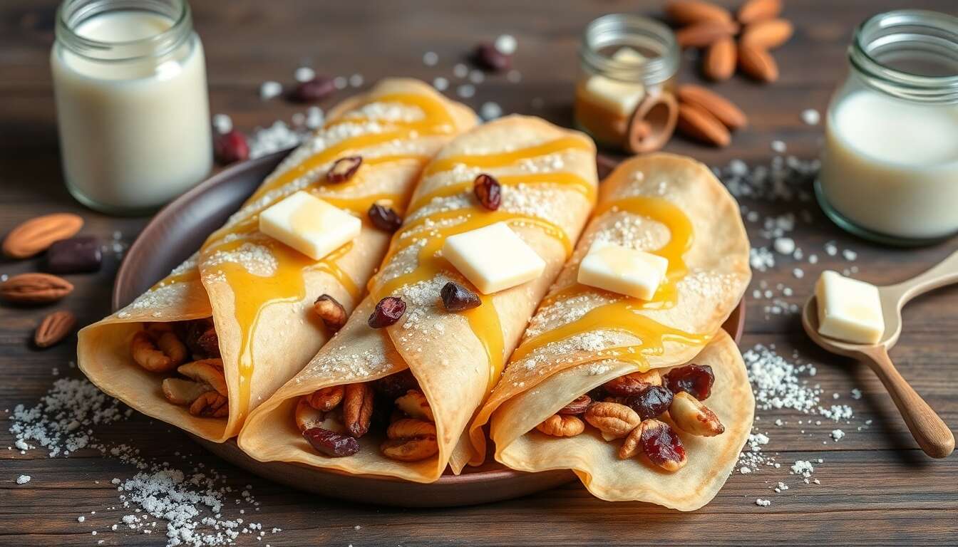 Cornets de crêpes mendiants : recette gourmande et facile