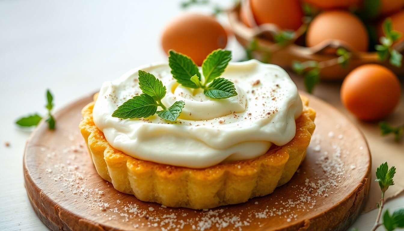 Tarte sucrée au fromage blanc et menthe : recette rafraîchissante