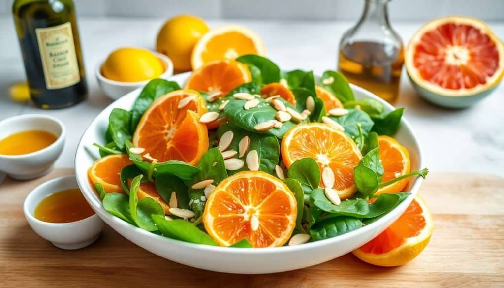 Salade d'épinards aux agrumes : recette fraîche et vitaminée