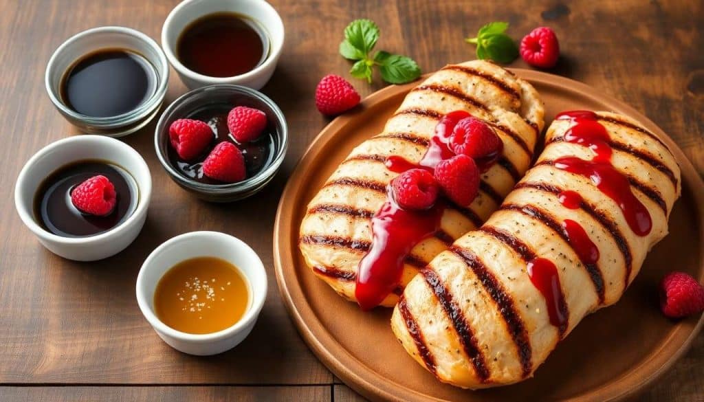 Blancs de poulet grillés : recette à la sauce framboise