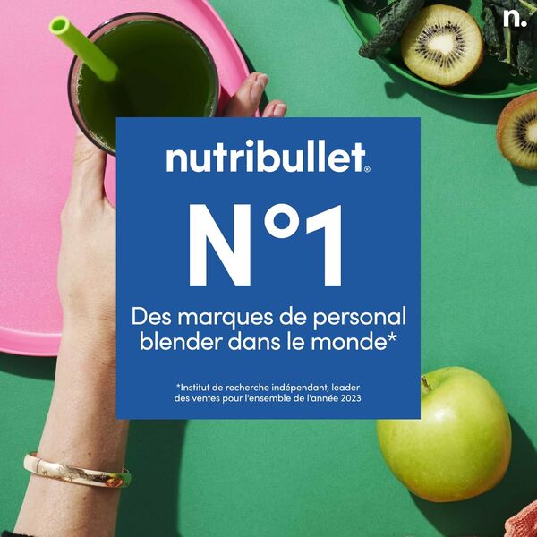 Nutribullet Pro 1200, Blender électrique, Broyeur, Smoothie Blender, Blender multifonctions, puissance 1200w, verres 700ml et 900ml, noir, NB120MB