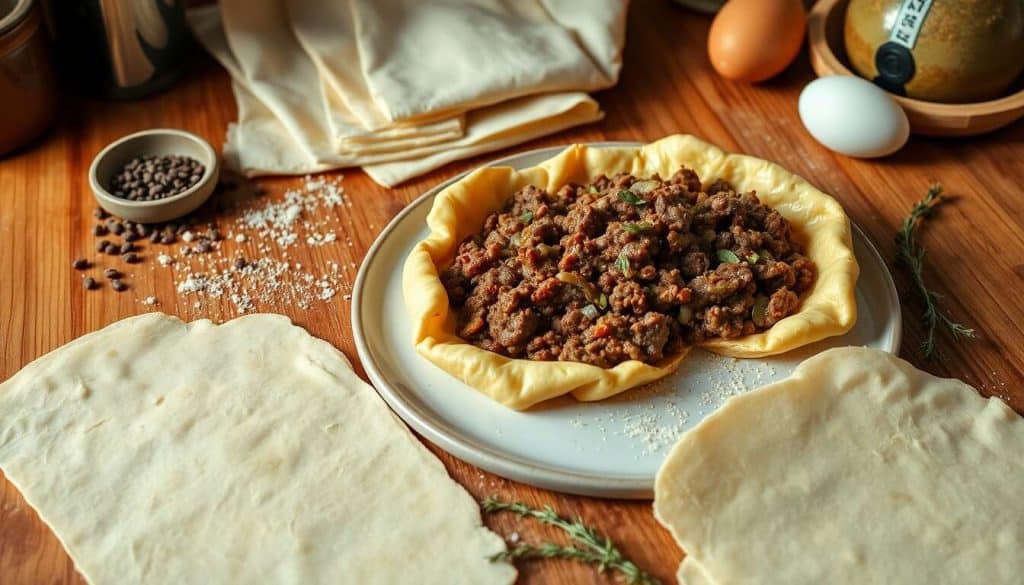 Recette de friands à la viande et aux oignons