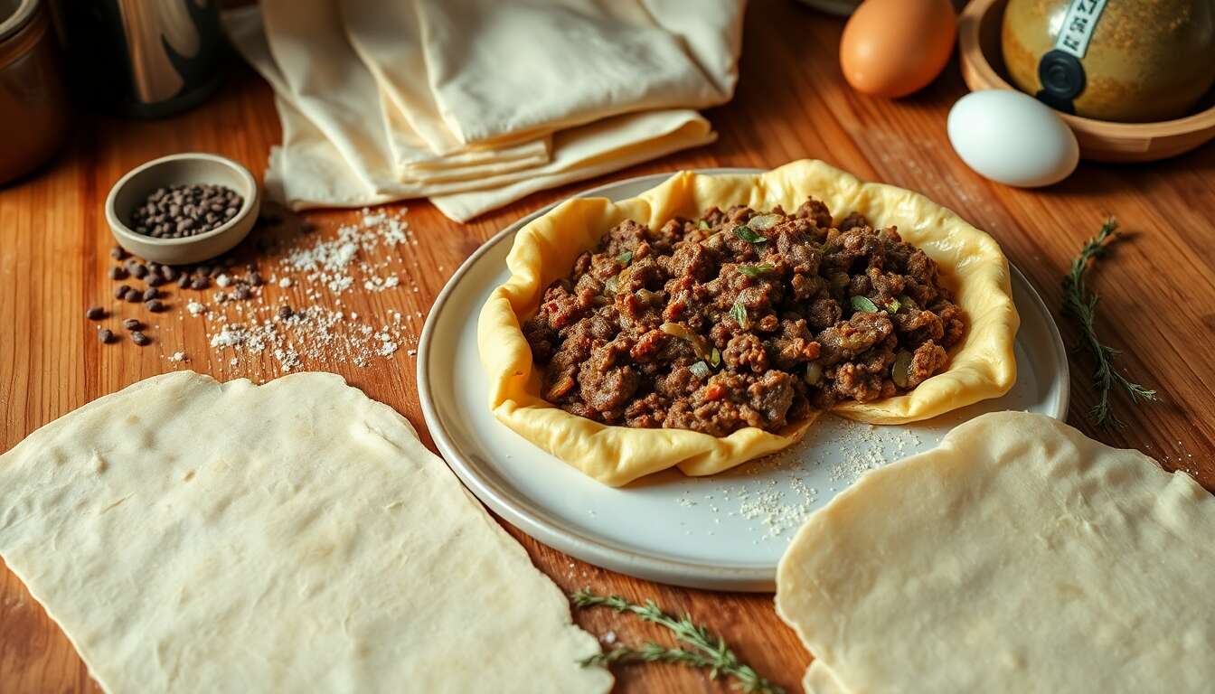 Recette de friands à la viande et aux oignons