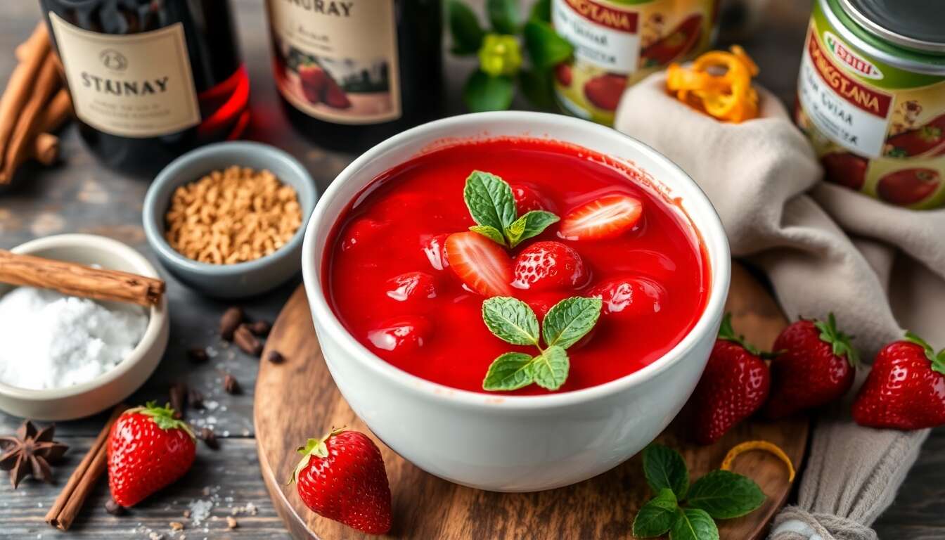 Soupe de fraises au vin épicé : recette gourmande et facile