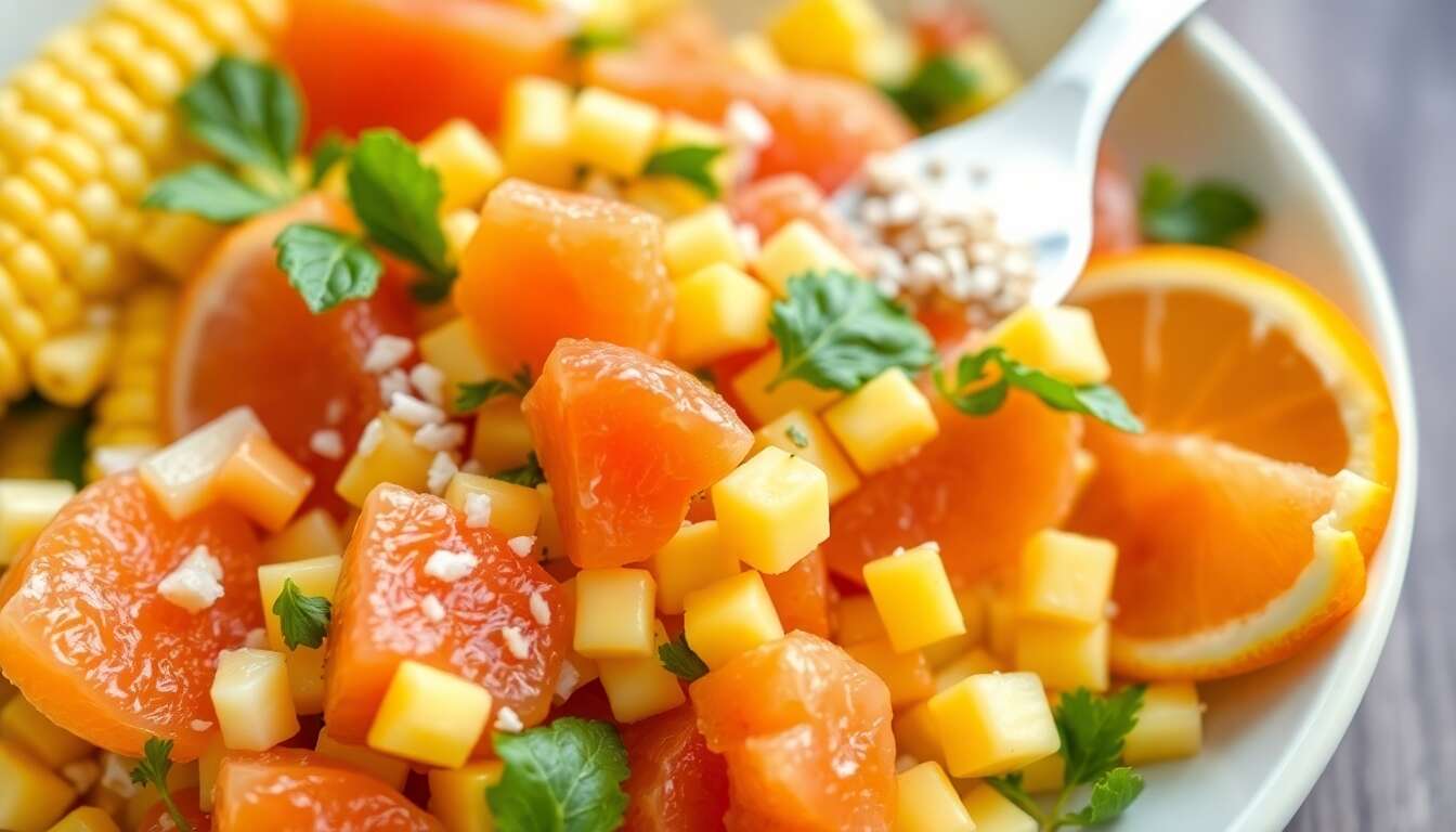 Salade de maïs aux agrumes : recette fraîche et vitaminée