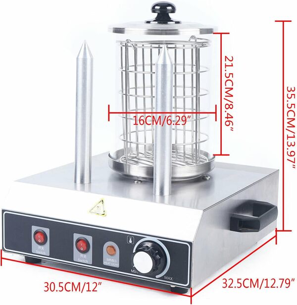 Machine à hot-dog en acier inoxydable - Chauffe-saucisses - Chauffe-saucisses - 220 V 50 Hz