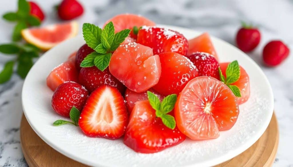 Salade de fraises et pamplemousse à la menthe : fraîcheur fruitée