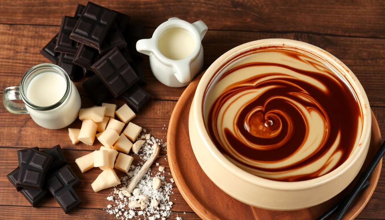 Fondue aux deux chocolats : recette gourmande