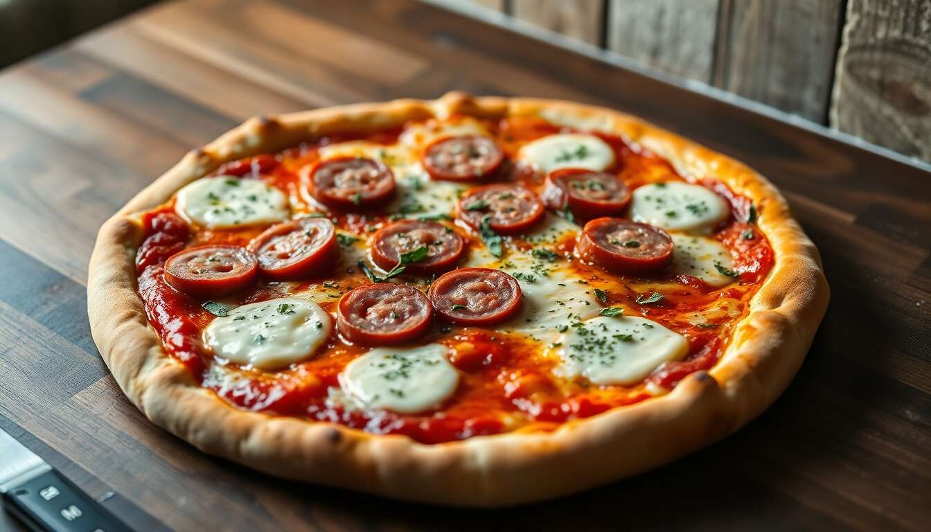 Pizza aux saucisses de Strasbourg : recette gourmande