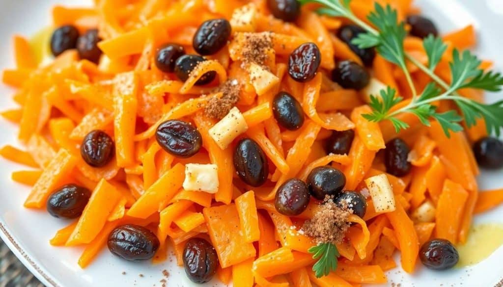 Recette de salade de carottes à l'orange et aux raisins