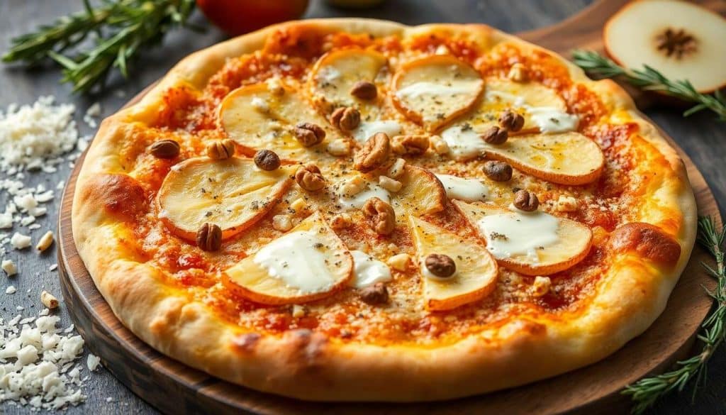 Pizza pomme parmesan gratinée : recette gourmande