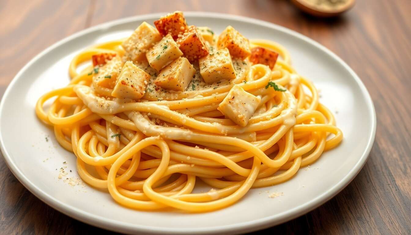 Spaghettis carbonara végétalien : la recette savoureuse