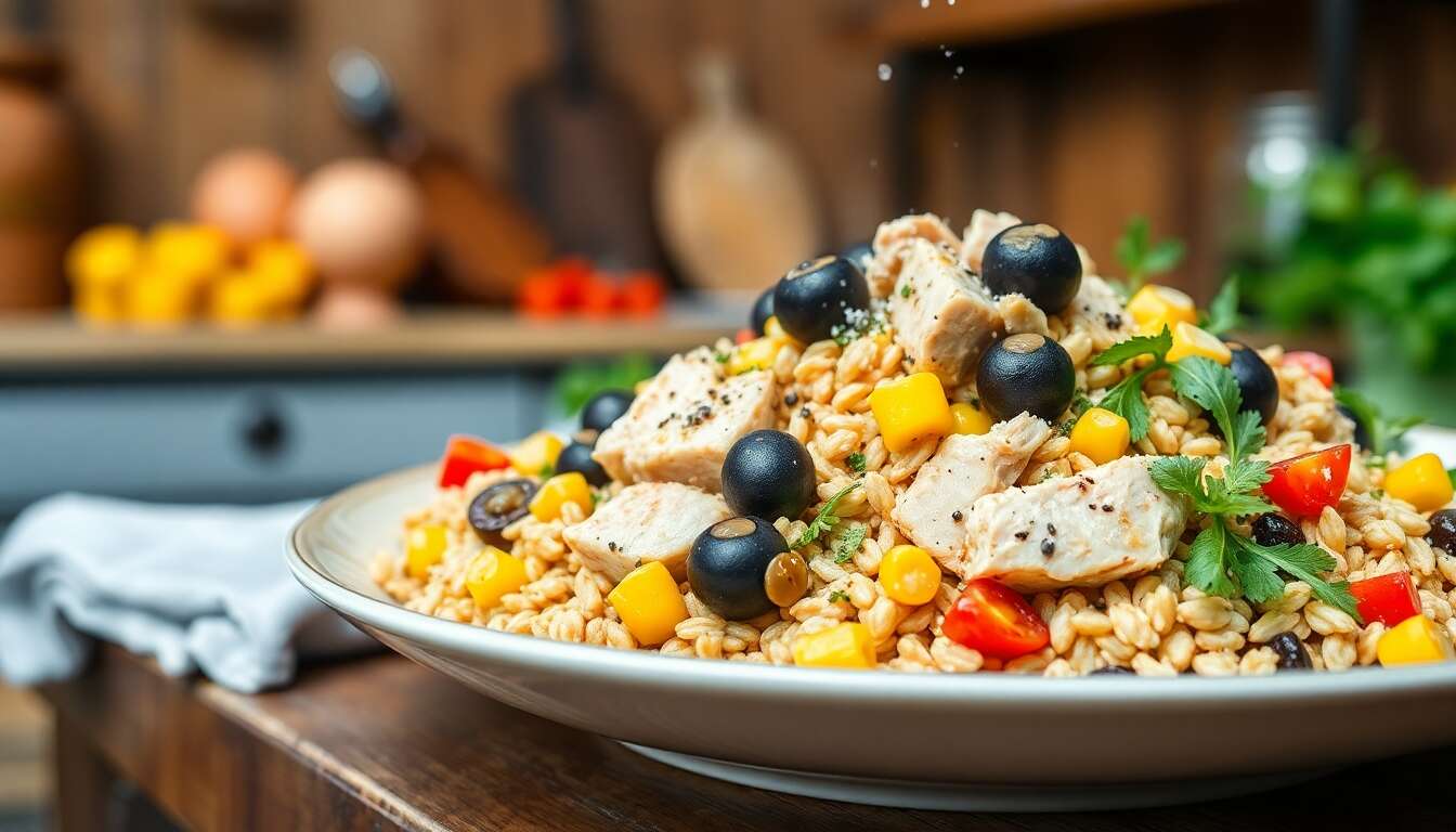 Salade de blé au filet de thon : recette gourmande et facile