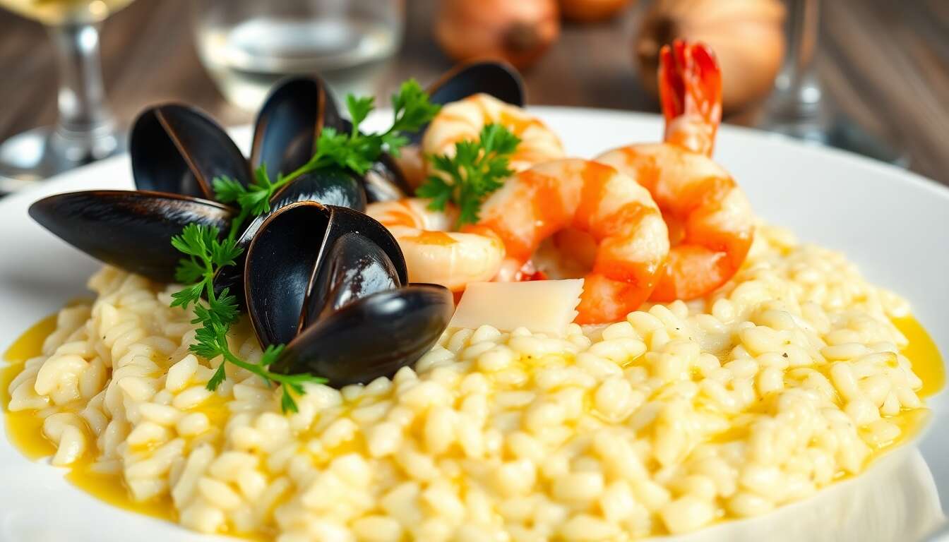 Risotto aux moules et crevettes : recette savoureuse et facile