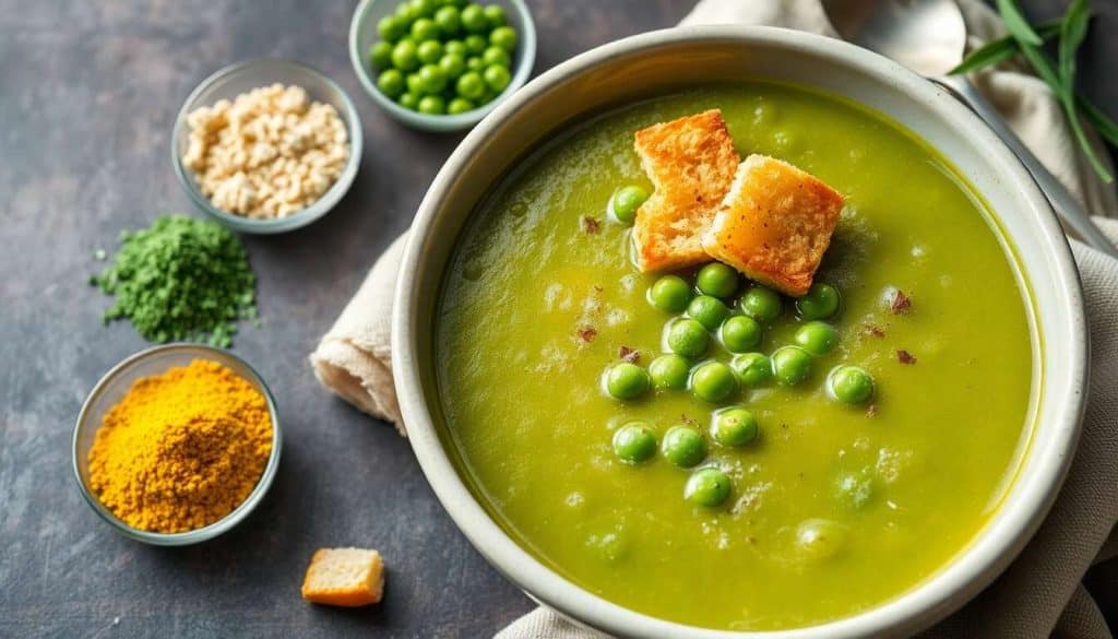 Potage de Pois Cassés aux Croûtons : recette Savoureuse