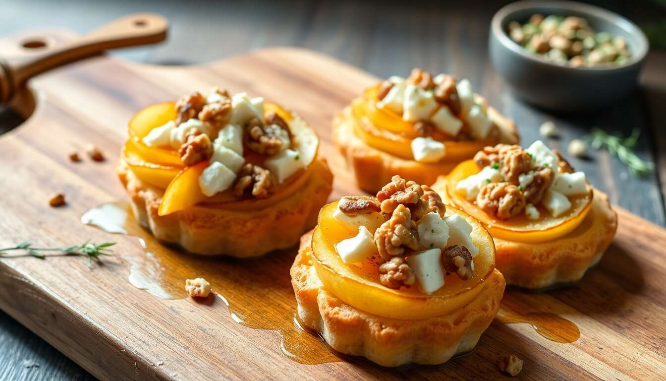 Tartelettes aux pommes et au chèvre : recette gourmande