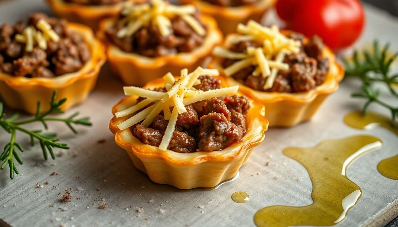 Recette de tartelettes à la viande et au fromage : délice gourmand assuré