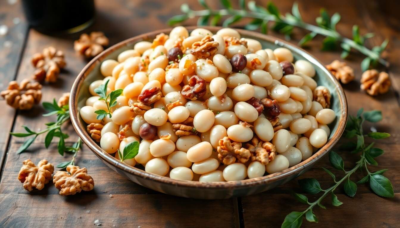 Salade de haricots aux noix : recette gourmande et facile
