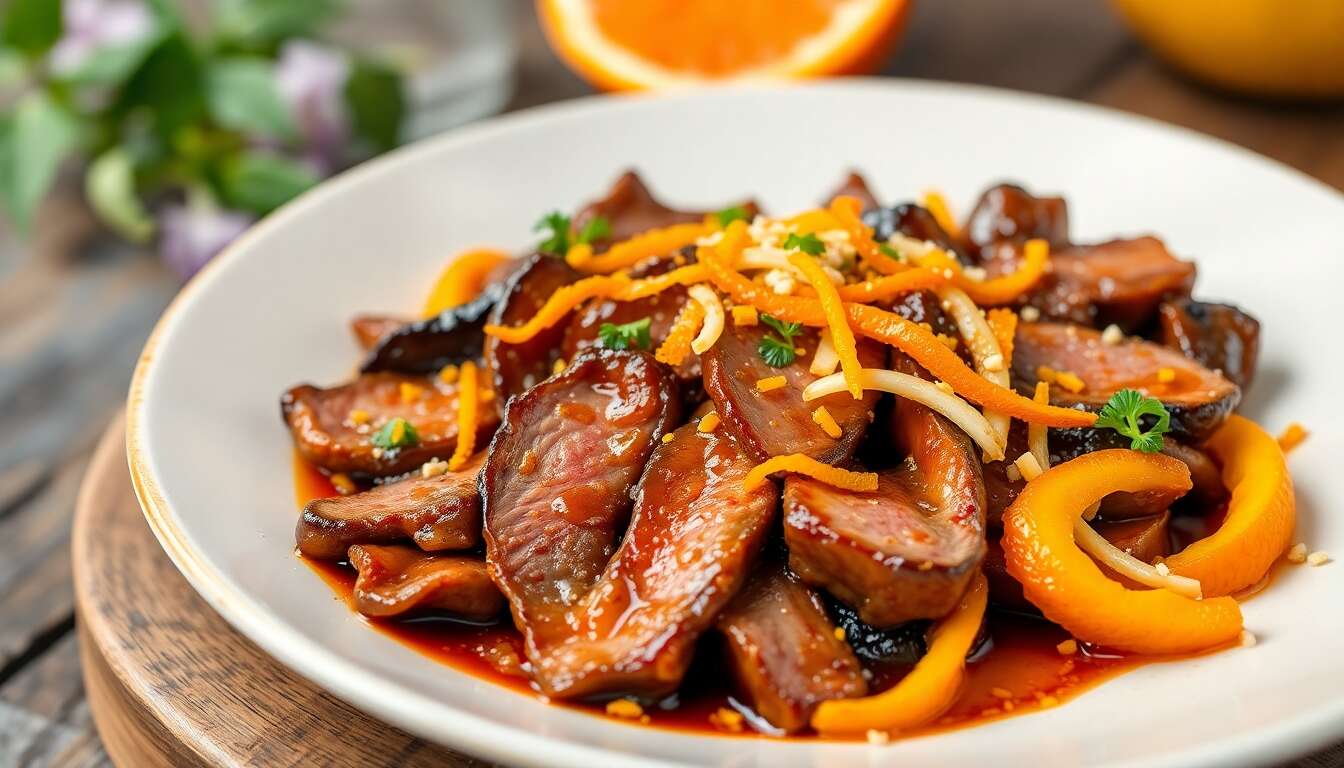 Bœuf sauté à l'orange : recette savoureuse et facile