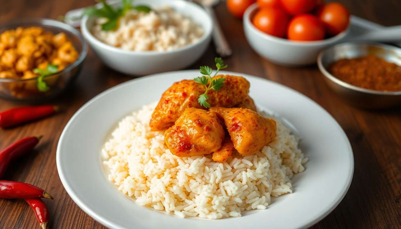 Poulet et riz épicés : recette savoureuse
