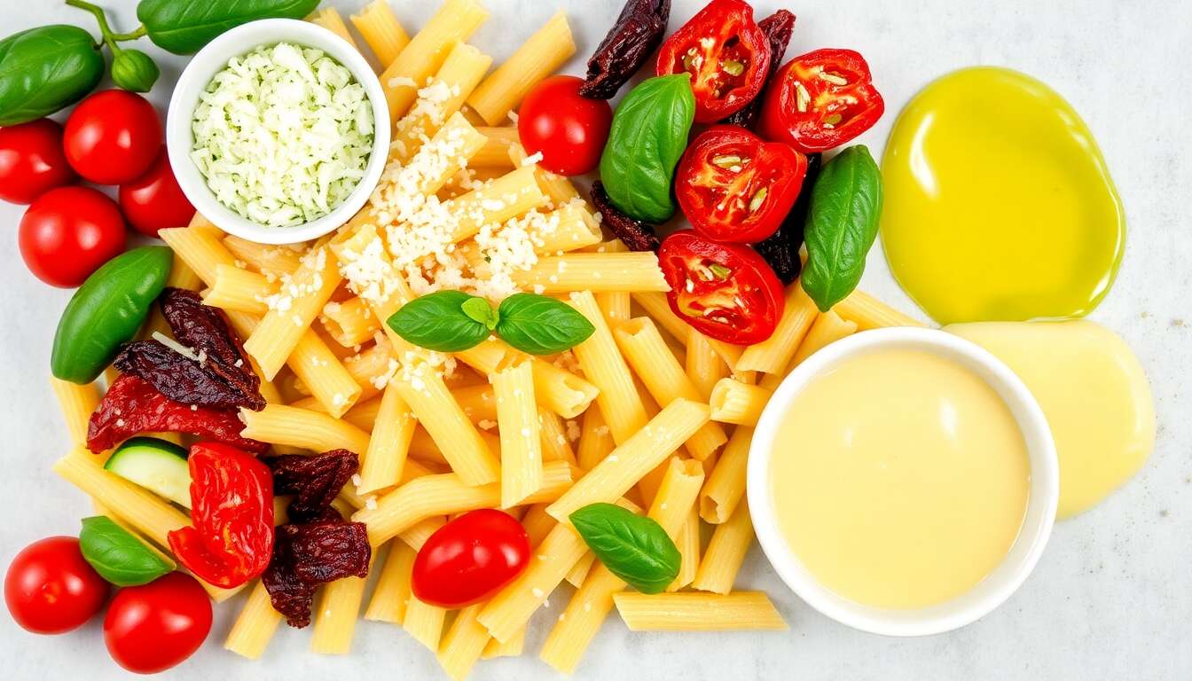 Gâteau de pâtes aux légumes et basilic : recette gourmande