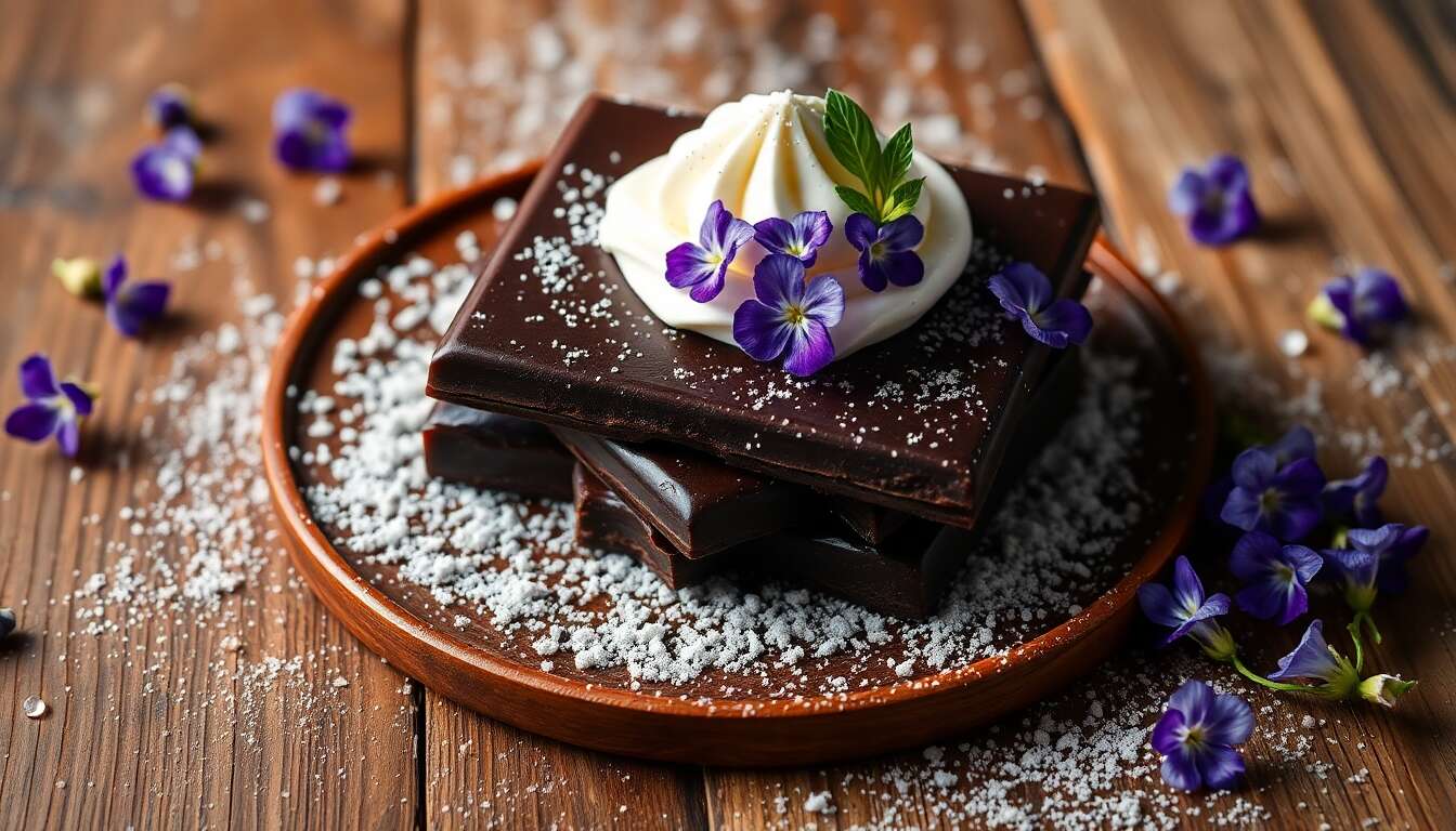 Bérangère : chocolat et violette, recette gourmande