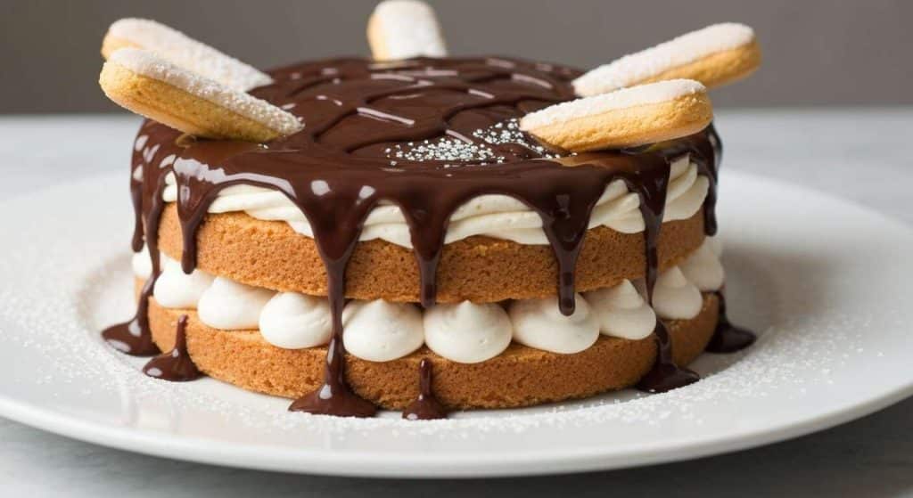 Charlotte meringuée aux marrons et chocolat facile