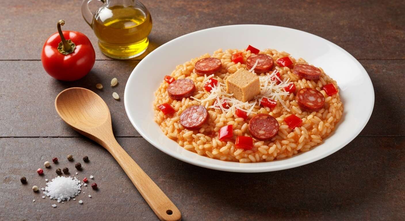 Risotto au chorizo et poivrons : recette facile au Cookeo
