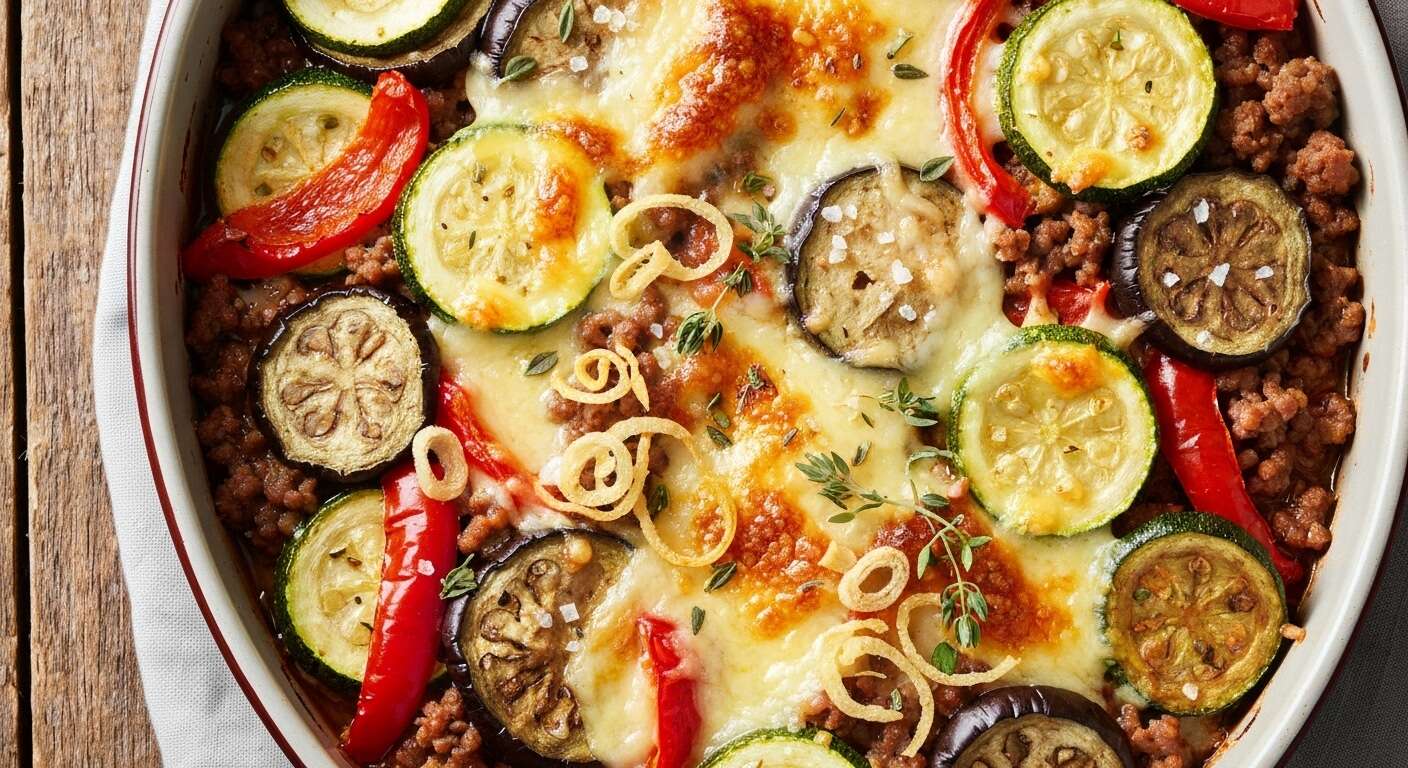Gratin de légumes du soleil à la viande hachée : recette savoureuse et facile