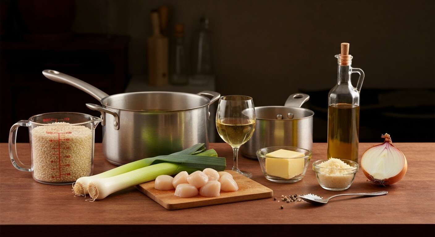 Risotto de Saint-Jacques et poireaux : recette gourmande