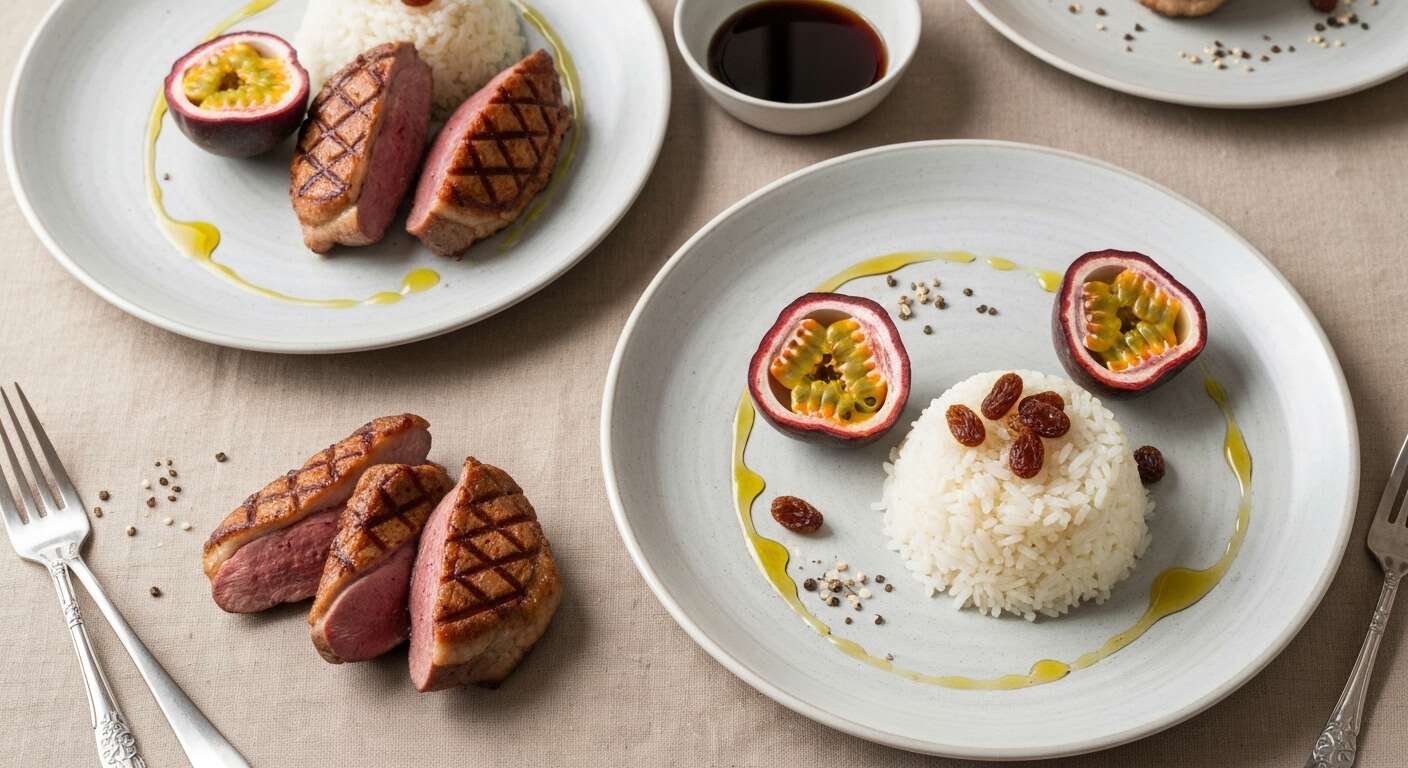 Canard aux fruits de la passion et riz aux raisins : une recette exotique