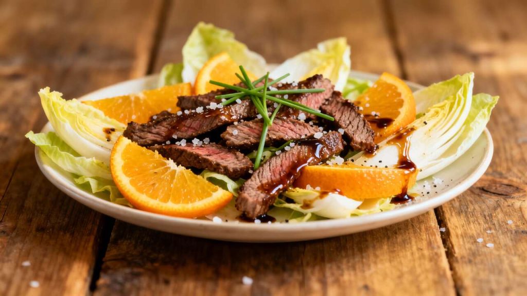 Salade de bœuf aux oranges et endives : une recette fraîche et savoureuse