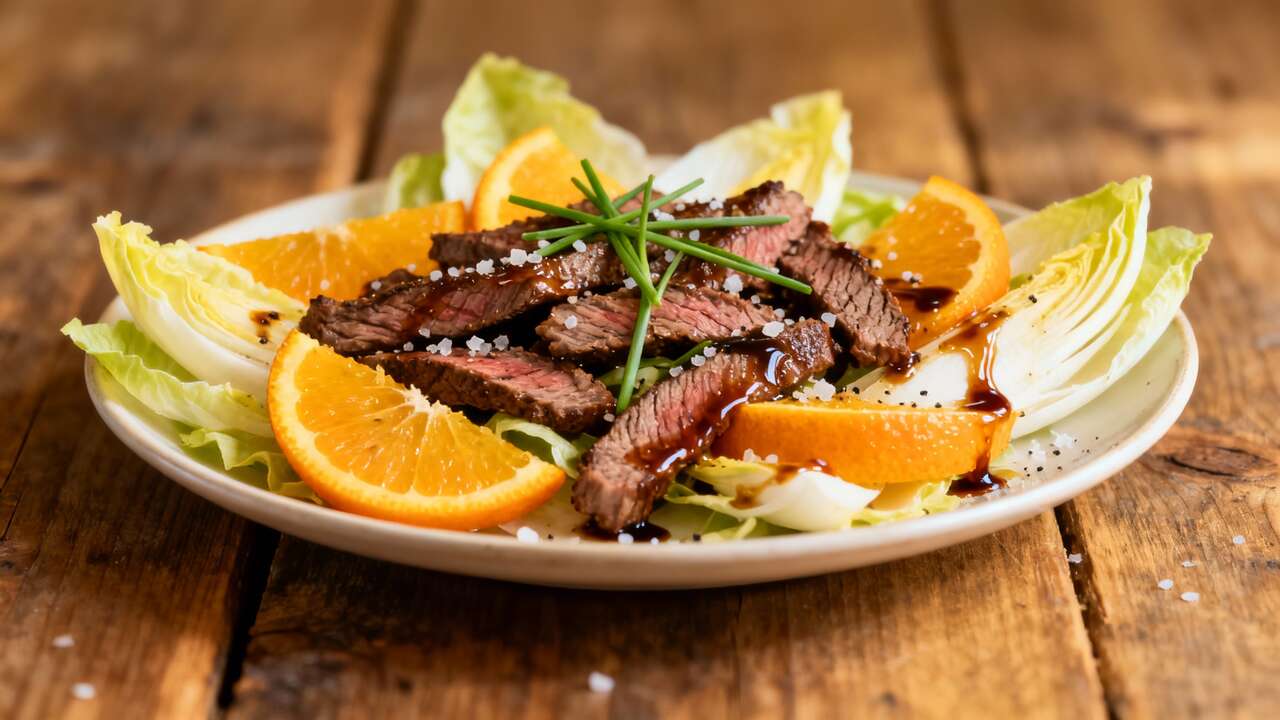 Salade de bœuf aux oranges et endives : une recette fraîche et savoureuse