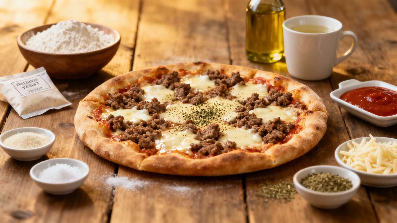 Recette de pizza au boeuf maison