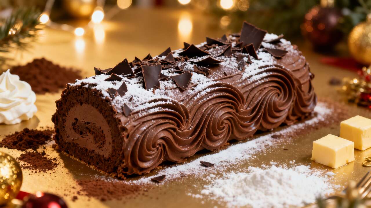 Bûche de Noël : recette Gourmande à la Mousse au Chocolat