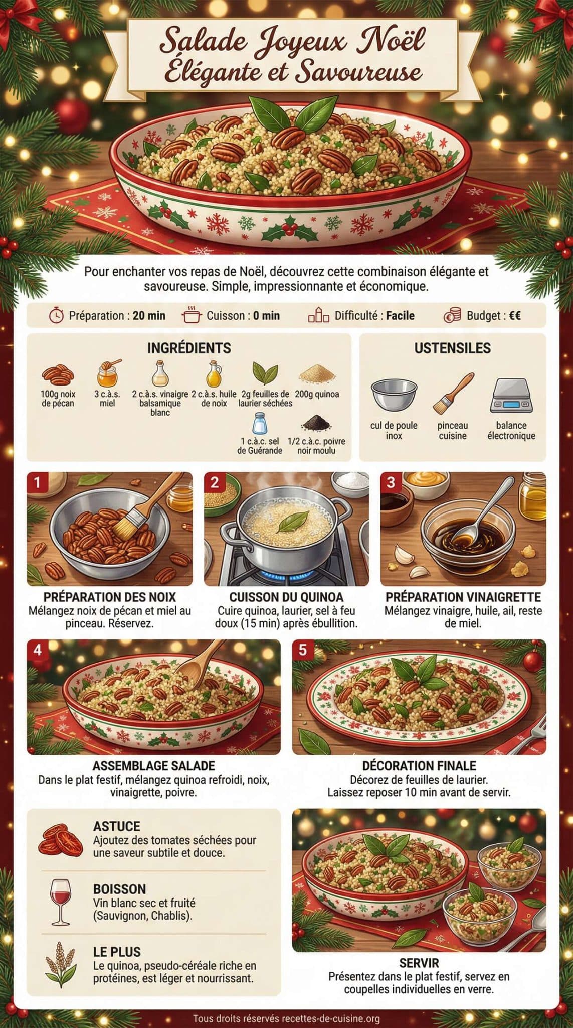 Fiche recette Recette festive : salade Joyeux No&euml;l &eacute;l&eacute;gante et savoureuse