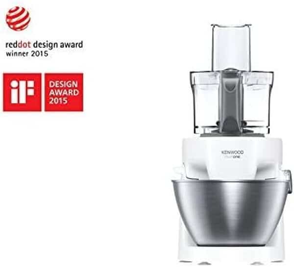 Kenwood MultiOne Robot Pâtissier KHH326WH, Bol Multifonction, Centrifugeuse, Blender, Presse-Agrumes et Hachoir, 1000 W, 4,3 Litres, Plastique, Blanc
